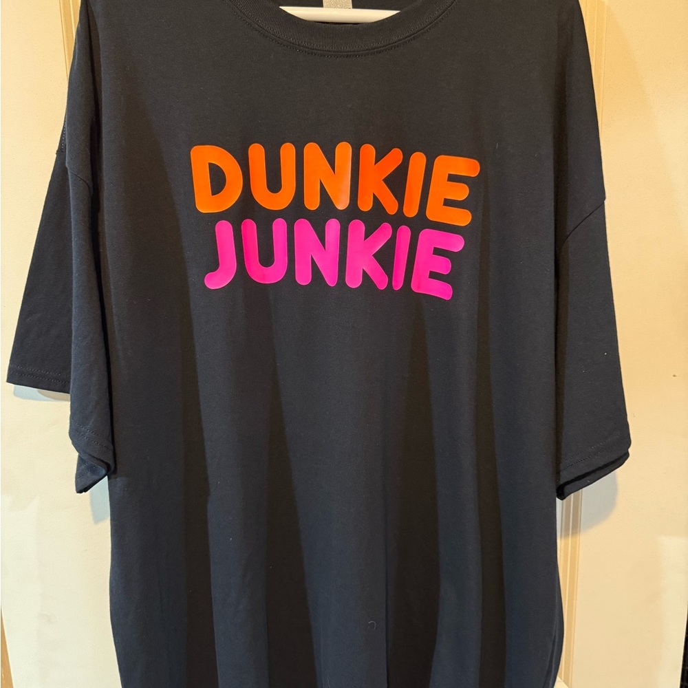 Gildan Black Tee with Orange and Pink Print